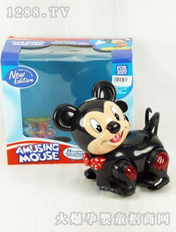 美佳窗盒燈光英文歌萬(wàn)向電動(dòng)米奇