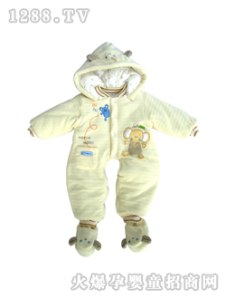 安嬰寶羅紋領(lǐng)連帽開(kāi)檔哈衣