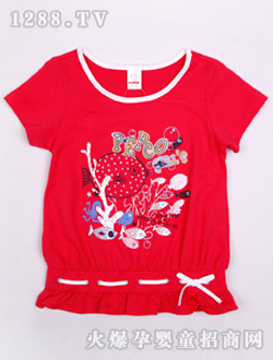 小豬班納女童圓領短袖針織衫