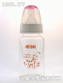 晶鉆玻璃奶瓶120ml紅馬
