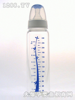 晶鉆玻璃奶瓶240mL藍(lán)樹