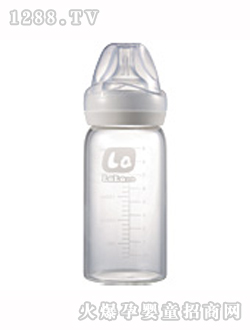 樂樂寶貝9安寬口晶鉆玻璃奶瓶