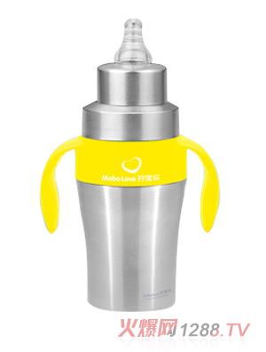 孖寶樂(lè)不銹鋼奶瓶黃色260ml