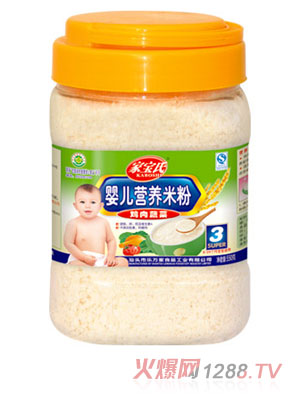 家寶氏雞肉蔬菜yinge營養(yǎng)米粉3段桶裝