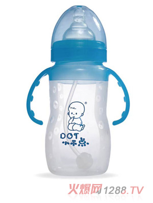 小不點(diǎn)yinge寬口徑硅膠藍(lán)色奶瓶240ml