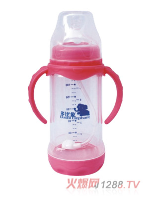 多比象帶手柄yinge奶瓶粉色