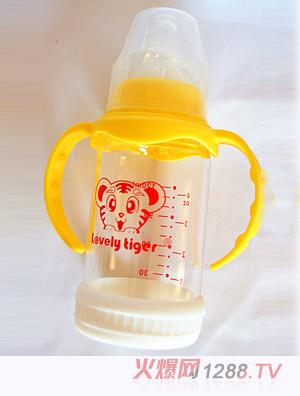 乖乖虎4OZ晶鉆玻璃奶瓶帶防護套
