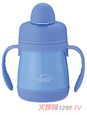 天使貝貝帶手柄寬口兒童水杯