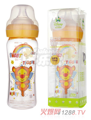 迪士尼寶寶寬口徑晶鉆玻璃奶瓶（大號(hào)）230ml