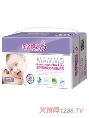 親親媽咪魔力清爽中包裝紙尿褲M(mǎn)24片