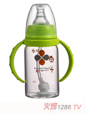 Happy100標(biāo)準(zhǔn)口徑玻璃奶瓶綠色