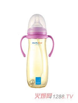 Worthylove沃德拉夫yingyePPSU帶手柄奶瓶紅色