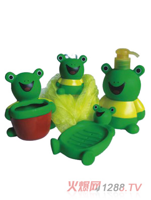 陽(yáng)光兔綠色青蛙造型洗刷用品套組