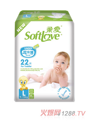 柔愛(ài)超級(jí)薄國(guó)際版紙尿褲L碼22片