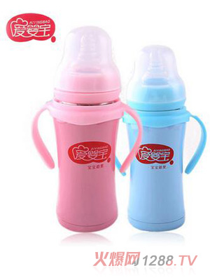 愛(ài)嬰寶yinge不銹鋼保溫奶瓶180ML