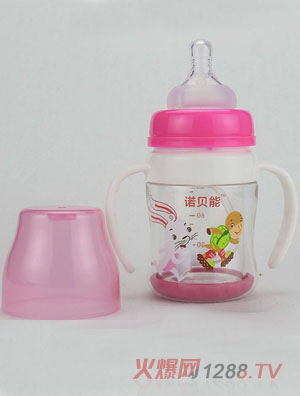 諾貝能yingye奶瓶粉色兔子圖案