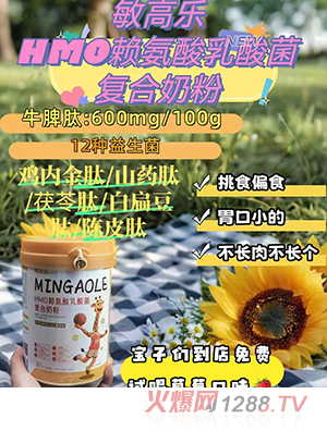 敏高樂(lè)HMO賴氨酸乳酸菌復(fù)合奶粉