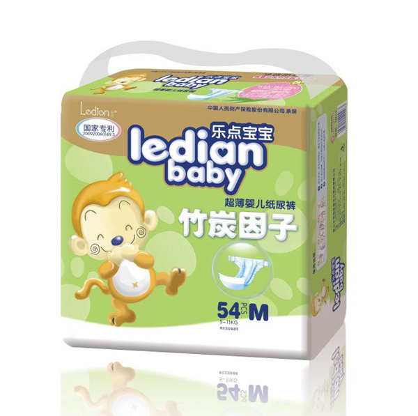 樂(lè)點(diǎn)寶寶竹炭因子超薄嬰兒紙尿褲